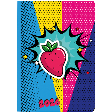 BIELLA Agenda Mittelformat 2026 822313780026U 1S/2P Strawberry ML 7.6x11cm