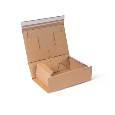 Shipping box with self-adhesive seal in brown 230x160x90mm
