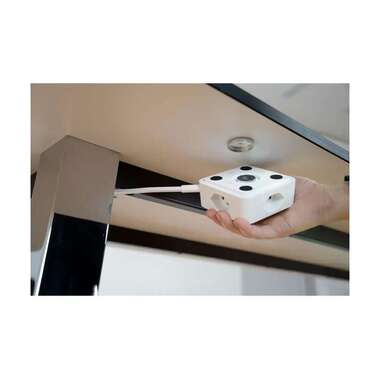 maxTex Power Strip Cube 3x T13, USB A/C, Gray/White