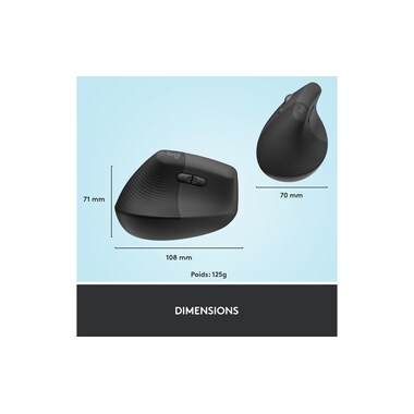 Logitech Ergonomic Mouse Lift Left Graphite
