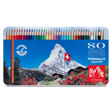 CARAN D'ACHE Farbstifte Prismalo 3mm 999.380 ass. in Metallsch. 80 Stück