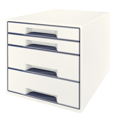 LEITZ Schubladenbox WOW Cube A4 52132001 weiss/grau 4 Schubladen