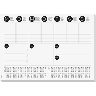 SIGEL Schreibunterlage Weekly 26/27 H6506 D/E/F/NL 30 Blatt 42x29.7cm