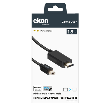 Câble HDMI avec Ethernet vers mini DisplayPort | Ekon