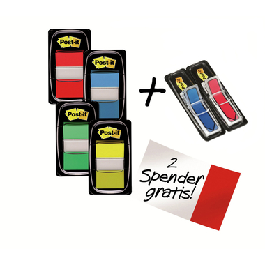 POST-IT Index 25.4x43.2mm I680-P6 4 couleurs 4x50 flls.,2xflèche