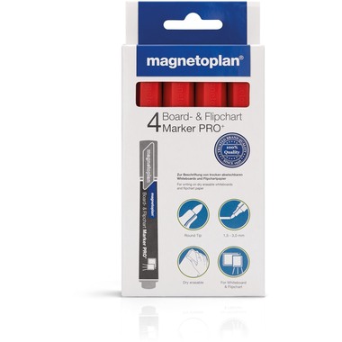 MAGNETOPLAN Kombimarker Pro+ 1228106 rot 4 Stk.