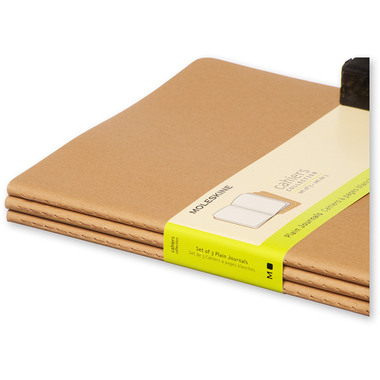 MOLESKINE Quaderno Cahier XL 25x19cm 506-9 in bianco, natur 3 pezzi