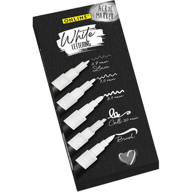 ONLINE White Lettering Set 18511 5 pezzi