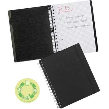 KOLMA Carnet LineaVerde A5 06.521.06 quadrillé, 70g/m2 noir