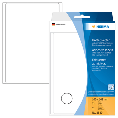 HERMA Etiquettes 100×149mm 2580 blanc 32 pcs.