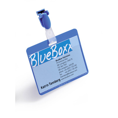 DURABLE Targhetta con clip blu 810606 90x60mm 25 pezzi