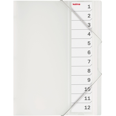 KOLMA Pendenzenmappe A4 11.212.00 transparent 12-teilig