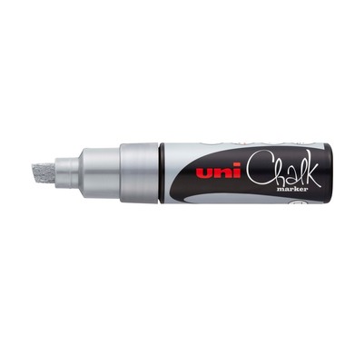 UNI-BALL Chalk Marker 8mm PWE8K SILVER silber, Keilspitze