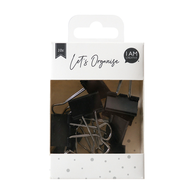 I AM CREATIVE Binder Clips Lets Organize 4035.14 nero, 25mm, 10pz.