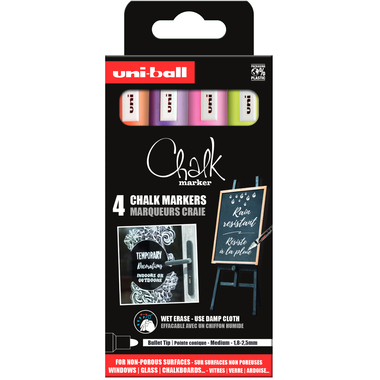 UNI-BALL Chalk Marker 1.8-2.5mm PWE-5M4PAS16 Pointe ronde 4 pièces