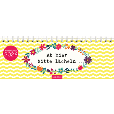 ARS EDITION Tischkalender 2026 13577 Bitte lächeln DE 29.7x11.5cm