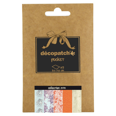 DECOPATCH Papier Pocket Nr. 14 DP014O 5 Blatt à 30x40cm