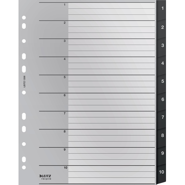 LEITZ Répertoire PP Recycle A4+ 1208-00-00 noir 1-10
