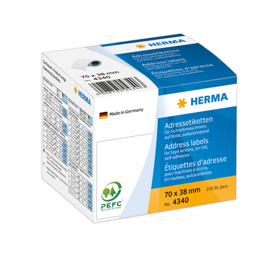 HERMA Etiquettes adress. 70×38mm 4340 blanc, roulau