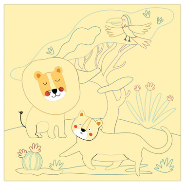 URSUS Images magiques à gratter 24560002F Safari, 21x21cm