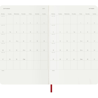 MOLESKINE Agenda Classic Large 2027 DSF212DC3Y27 1T/1S scharlachrot SC 13x21cm