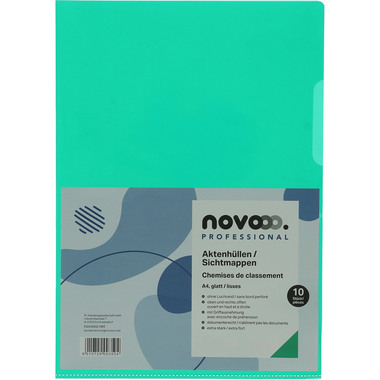 NOVOOO Pro Sichtmappen 140my A4 400197669 grün glatt 10 Stück