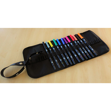 TOMBOW Fasermaler Rolltasche ABT12P1RS 12 Stück, Grundtöne