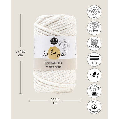 I AM CREATIVE Macrame Rope 6205.02 cream 5mm, 330g