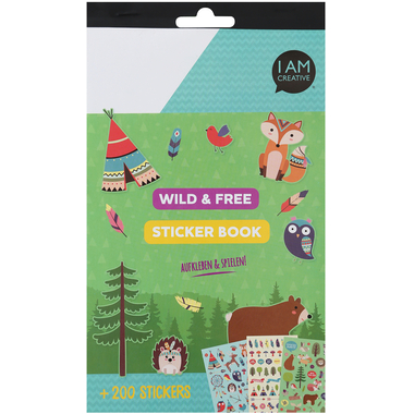 I AM CREATIVE Stickerbook 4087.493 Wild & Free, 6 Blatt