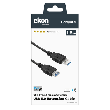 Câble d'extension USB 3.0 mâle - femelle pour PC | Ekon