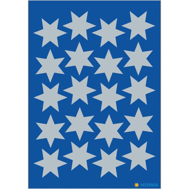 HERMA Sticker Stelle 21mm 3906 argento 60 pezzi/3 fogli