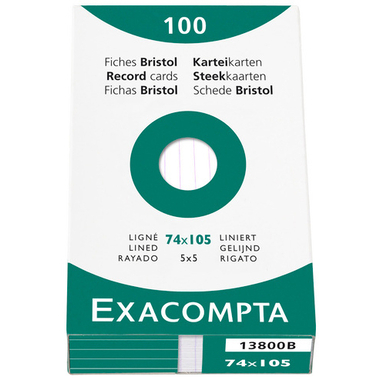 EXACOMPTA Karteikarten liniert A7 13800B weiss 100 Stück