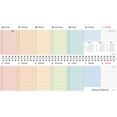 HEYE Cal. de bureau BunteWoche 2026 23321+26 1S/1P AL 32.5x9.3cm