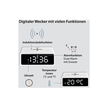 ADE Digitalwecker mit Temperaturanzeige