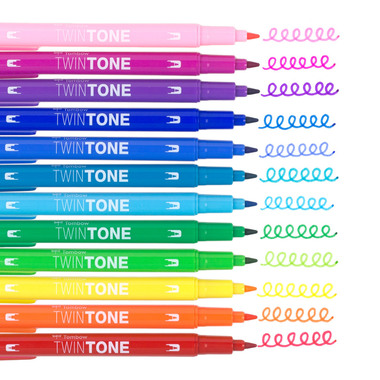 TOMBOW Stylo Fibre TwinTone Marker WS-PK-12P-3 Rainbow 12 pcs.