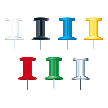 EXACOMPTA Pinwandnadel Push Pins 7mm 14740E Farben ass. 25 Stück