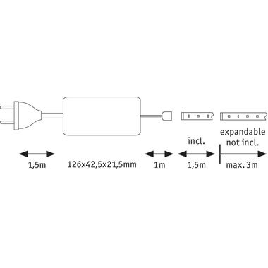 Paulmann Ruban à LED MaxLED 500 2700 K, 1.5 m Ensemble de base