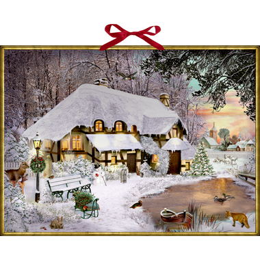 COPPENRATH Adventskalender 52x38cm 71997 Winterlichtes Cottage