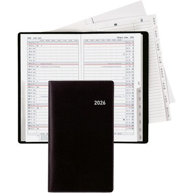 BIELLA Agenda Luzern 2026 855512020026U 1M/2P nero ML 8.7x15.3cm
