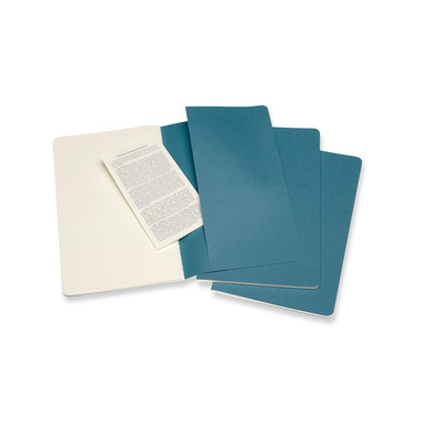 MOLESKINE Notizheft Cahier 3er Set A5 647629629 blau, blanco 80 Blatt