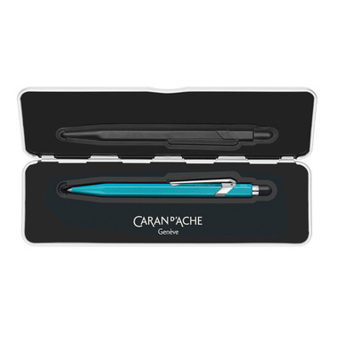 CARAN D'ACHE Stylo à bille 849 Colormat-X 849.681 turquoise bleu, Slimpack