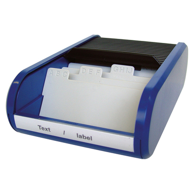 HELIT Visitenkarten-Box H6218093 schwarz/blau 67x136x240mm