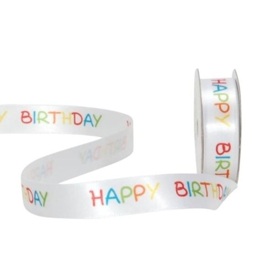 SPYK Band Cubino 16mm/3m 1889.1654 weiss/farbig Happy Birthday