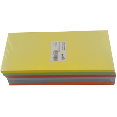 BEREC Cartes, 6 couleurs ass. 530.SK300 rectangle 205x95mm 300 pcs.