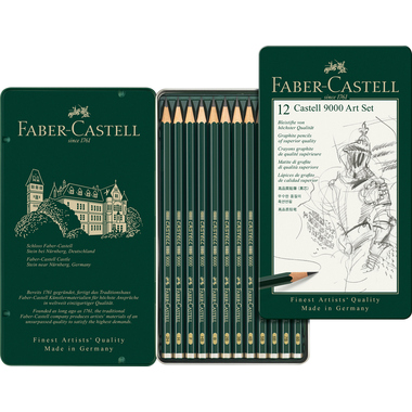 FABER-CASTELL Crayon 9000 8B-2H 119065 metallic, 12 pcs.