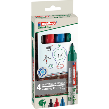 EDDING Boardmarker 28 EcoLine 1.5-3mm 28-E4 4-farbig ass.