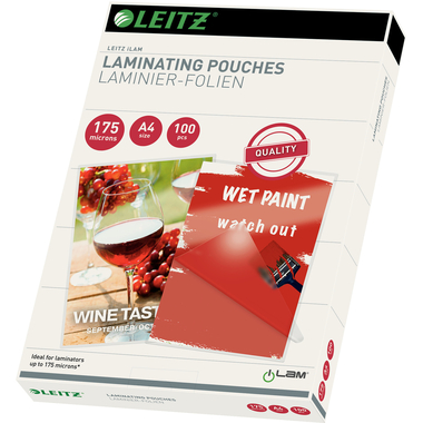 LEITZ Pelicole per laminazione A4 16933 lucido, 175my 100 pezzi