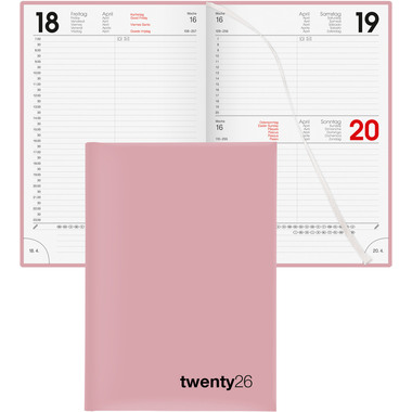 BIELLA Agenda Colorful 2026 809701400026U 1G/1P rosa ML 14.5x20.5cm