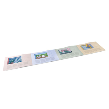 Folder spécial «Inventions suisses 2021–2025» Timbres isolés (5 blocs spéciaux, valeur d'affranchissement CHF 11.20) dans folder spécial A5, oblitéré