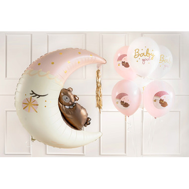 PARTYDECO Ballons 30cm SB14P3370006 Baby Girl, rose 6 pièces